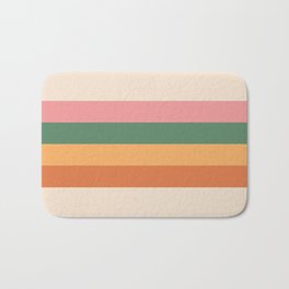 Retro Color Lines - 1.1 Bath Mat | Minimal, Lines, Vintage, 70S, Colorful, Yellow, Retrovibe, Stripe, Graphicdesign, Funky 