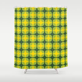 squircle - yellow & green Shower Curtain