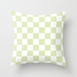 Light Green Checkerboard Pattern Palm Beach Preppy Throw Pillow
