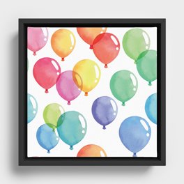 Balloons Pattern Framed Canvas