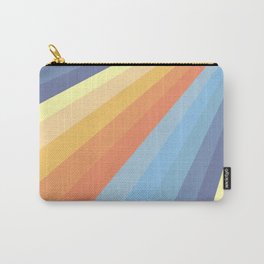 Classic Colorful Abstract Minimal Retro Style Stripe Rays Carry-All Pouch | Surfing, Palette, Blue, Orange, Geometric, Summer, 70S, Pattern, Colorful, Vintage 
