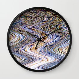 Psychedelic Wave In Tan And Purple Wall Clock