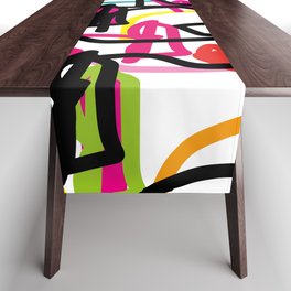 Colorful Abstract Faces Table Runner