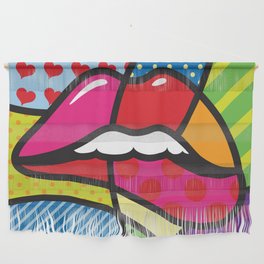 Lips. Sexy. Kiss. Love. Modern pop art work  Wall Hanging