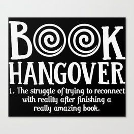 Funny Book Hangover Definition Canvas Print