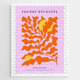 Matisse cut-outs - Pink & Orange Leaf on Sun Jigsaw Puzzle