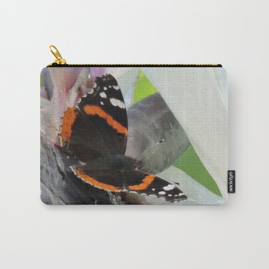 Red Admiral on a White Bird of Paradise Bloom Carry-All Pouch