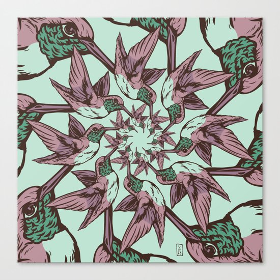 Hummingbird Pattern Canvas Print