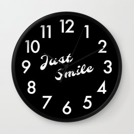 Just smile | typography Wall Clock