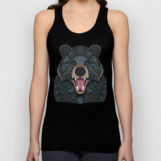 Ornate Black Bear Unisex Tank Top