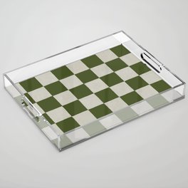 checkerboard hand-painted-olive Acrylic Tray
