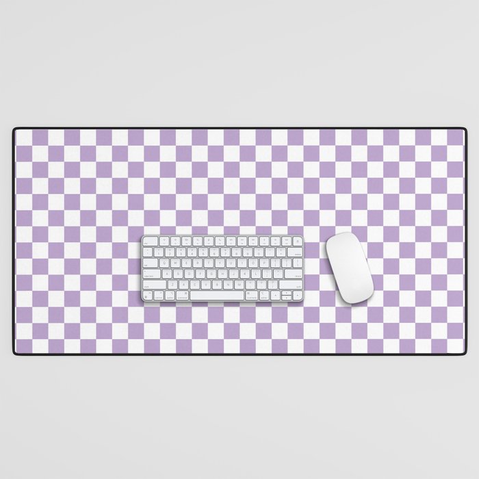 Lavender Checkerboard Pattern Desk Mat