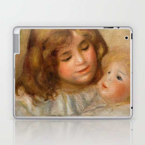 Little Girl with her Doll by Pierre-Auguste Renoir Laptop & iPad Skin