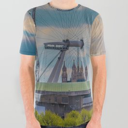 Great Britain Photography - London Eye And Big Ben In The Evening All Over Graphic Tee
