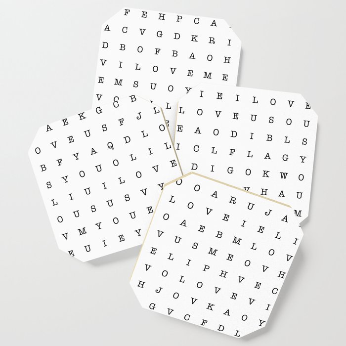 LOVE word search Coaster