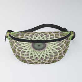 Green and yellow colored mandala Fanny Pack