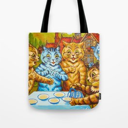 Cats Tea Party by Louis Wain Tote Bag