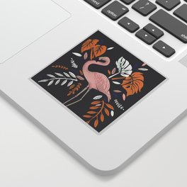 Flamingo love, jungle theme, pink flamingo Sticker
