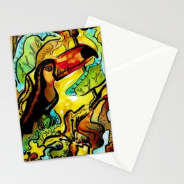 Toucan Jungle Sunrise Watercolor  Stationery Cards