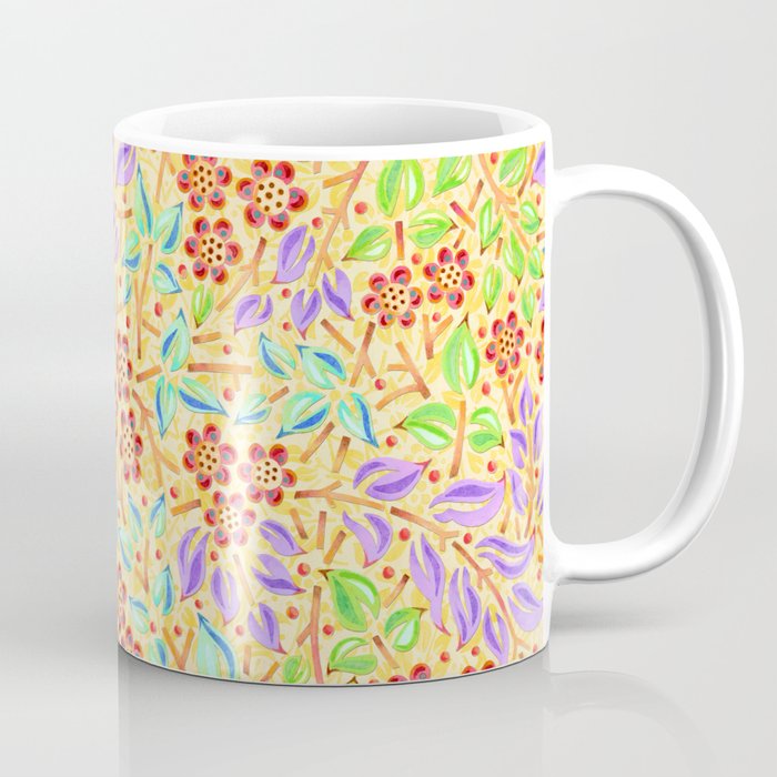 Sunshine Filigree Floral Coffee Mug