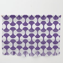 Violet and white mid century mcm geometric modernism Wall Hanging