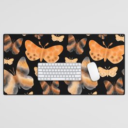 Watercolour butterfly on dark background Desk Mat