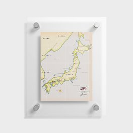 Illustrated map of Japan Floating Acrylic Print