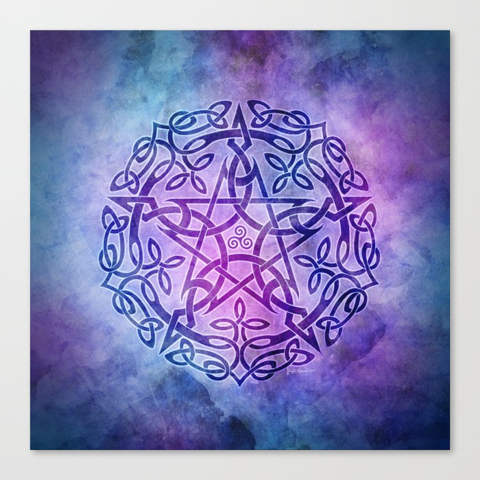 Mystic Purple Celtic Pentacle Pentagram Canvas Print