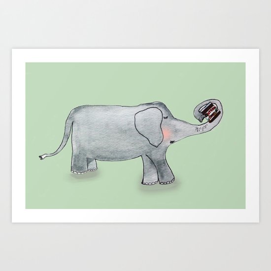 Elefant In Love Art Print