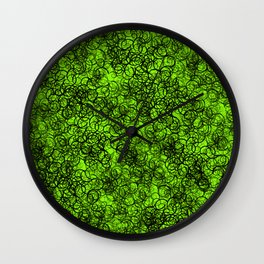 Green Swirls Wall Clock