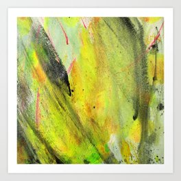 Yellow Daffodil Flower Abstract Painting Art Print