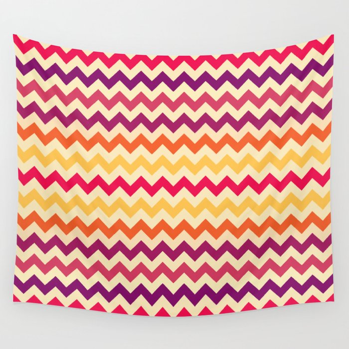 Colorful Chevron Pattern II Wall Tapestry