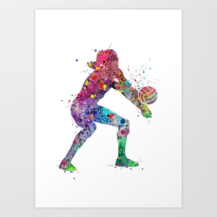 Cheer Leader Art, Girls Basketball Art, Volleyball Art, Softball Art, Girls  Sports Art, Girls Art, Set of 4, Choose Your Sports and Colors 