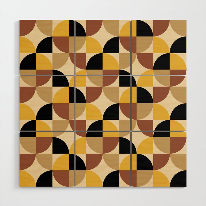 Mid Century Modern Geometric Pattern 339 Wood Wall Art
