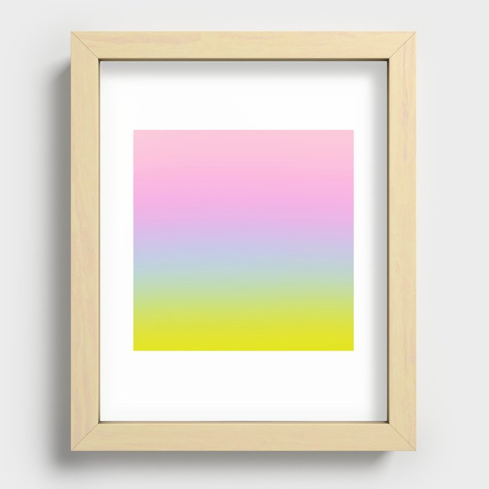 OMBRE PASTEL COLORS RAINBOW  Recessed Framed Print