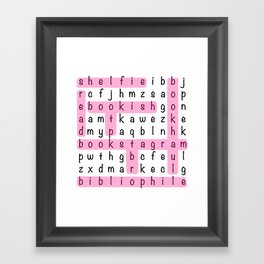Bookstagram Word Search - Pink Framed Art Print