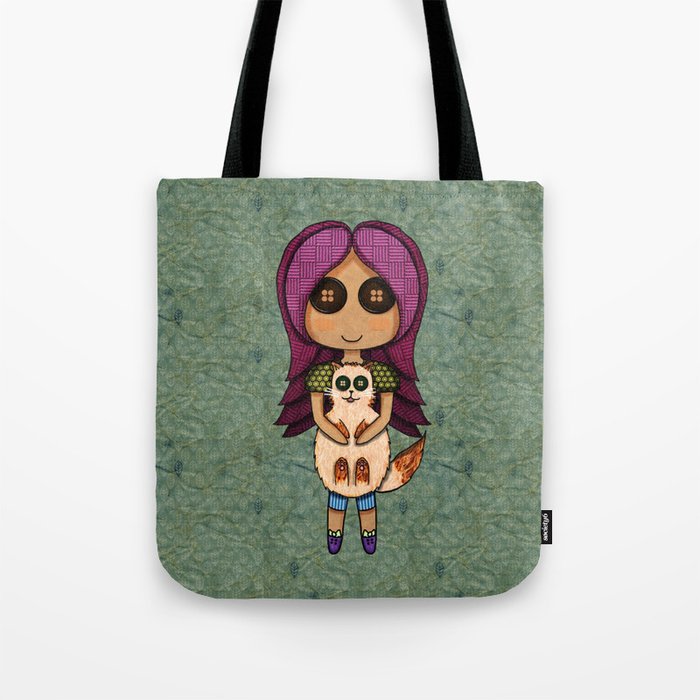 A doll and her cat Tote Bag