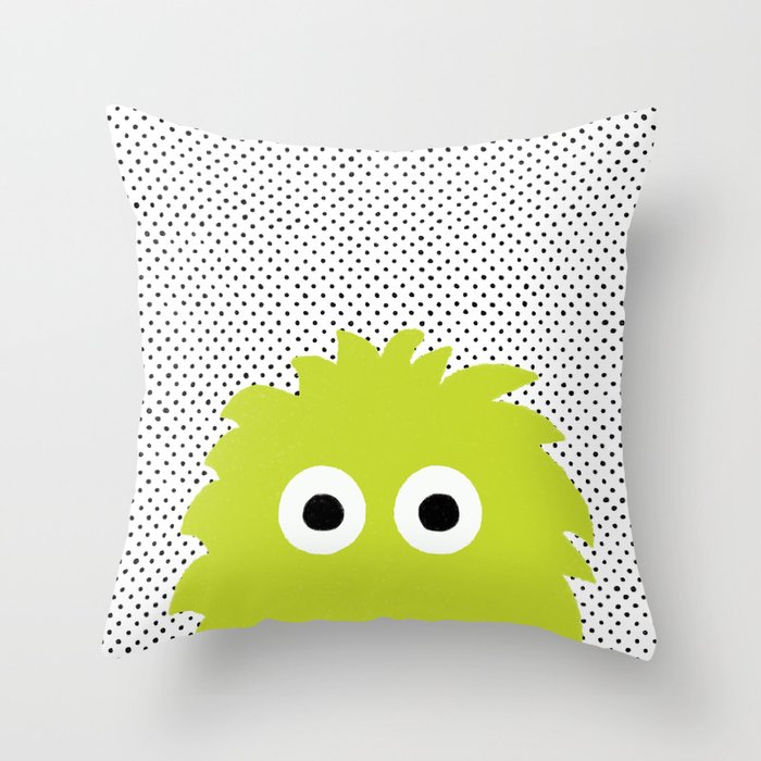 Green Monster Throw Pillow