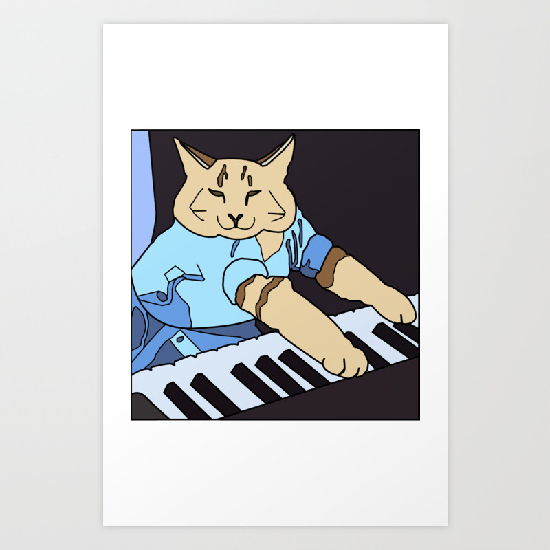The Piano Cat Meme Art Print By Zivile Society6