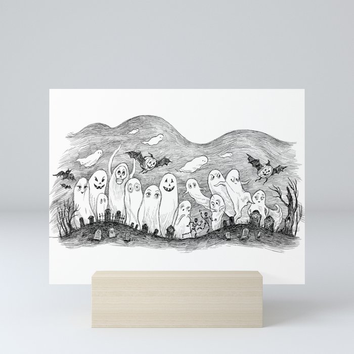 Spooky Ghosts Mini Art Print