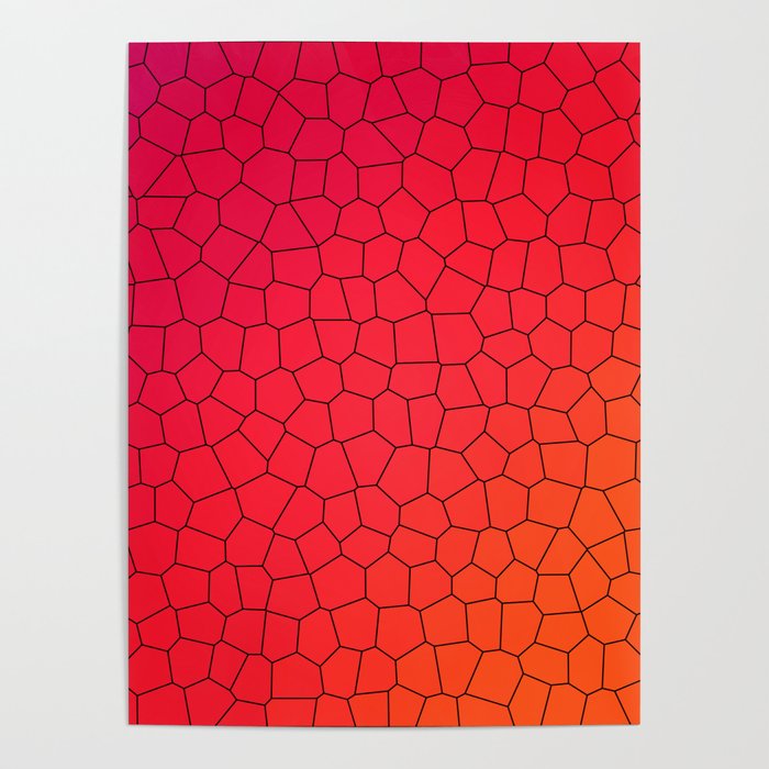 Red Gradient Stained Glass Poster