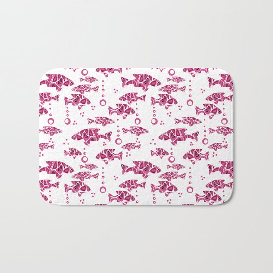 Raspberry pink fish. Bath Mat
