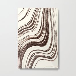 Textured Marble - Brown & Cream Metal Print