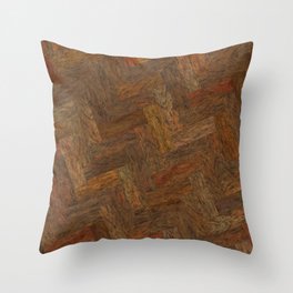 Hand Drawn Wooden Pattern Throw Pillow