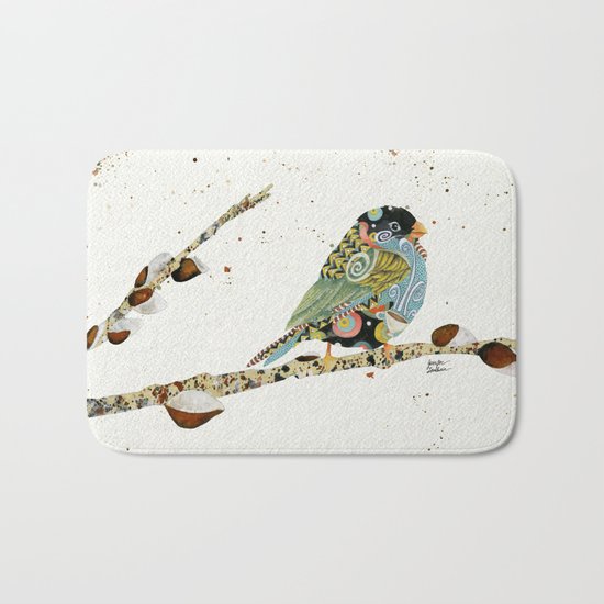 Cafe Swirly Bird 4 Bath Mat