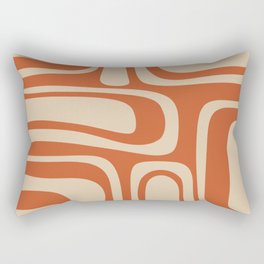 Palm Springs - Midcentury Modern Retro Pattern in Mid Mod Beige and Burnt Orange Rectangular Pillow