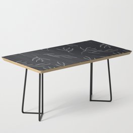 Black and white line work leaf drawing Coffee Table