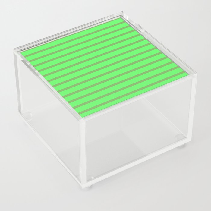 Green Gold Stripes Modern Collection Acrylic Box