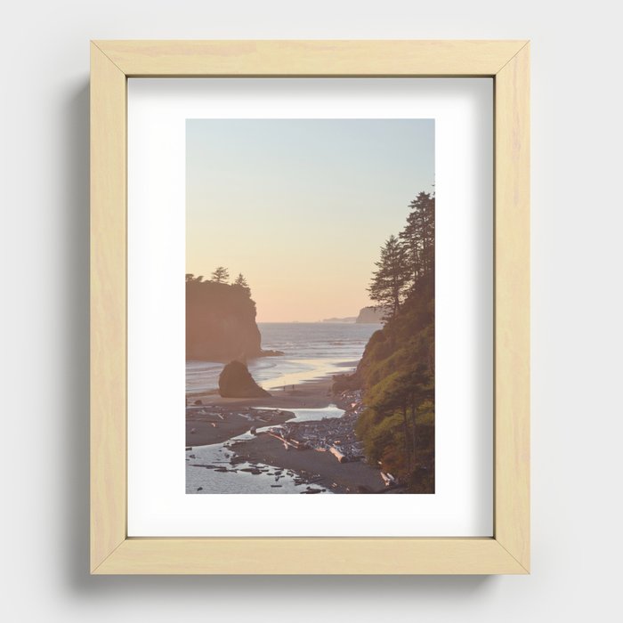 Ruby Beach Washington Sunset Pacific Ocean Coastal Landscape Northwest Explore Adventure Travel Outdoors Recessed Framed Print