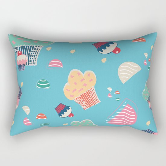 Cupcake blue Rectangular Pillow